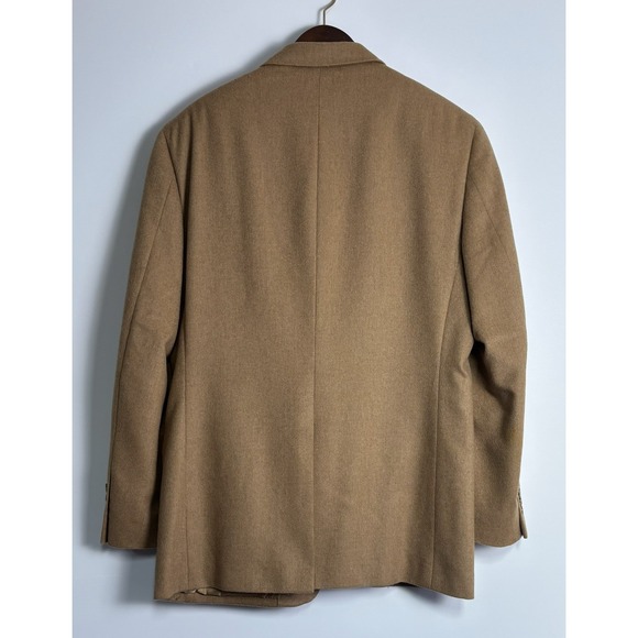 Tasso Elba Mens Camelhair Blazer 40R Fine Menswear Tan Wool Blend - Picture 2 of 8